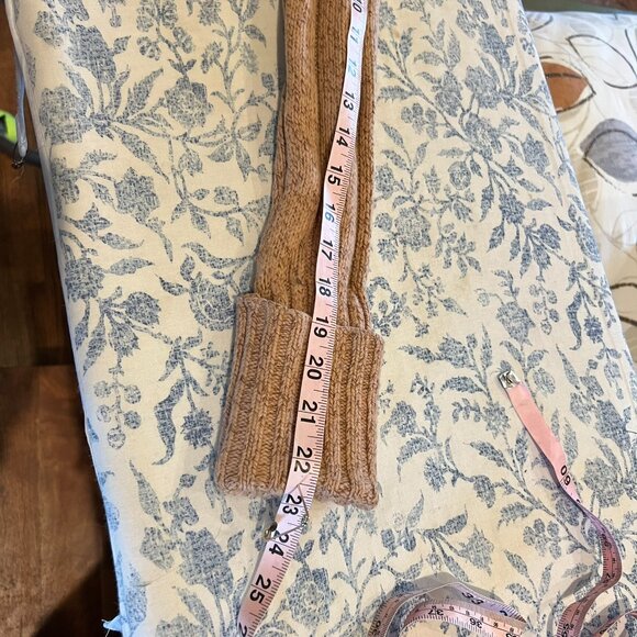 VTG Express Camel Cable Knit Angora Blend Turtleneck Swtr Sz S Cropped Lng Slv - Picture 6 of 10